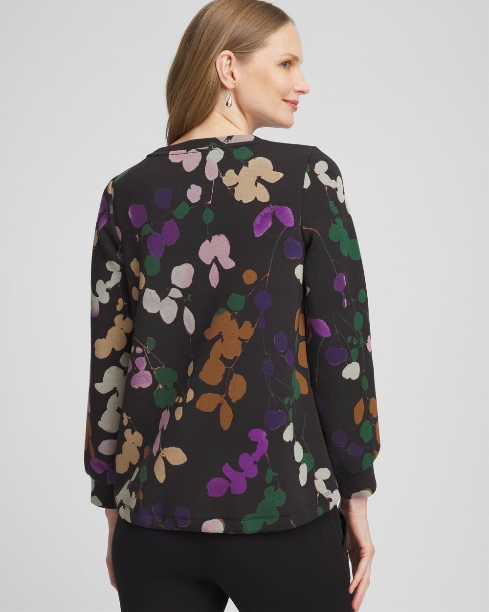 Zenergy® Floral Bungee Hem Long-sleeve Top Product Image