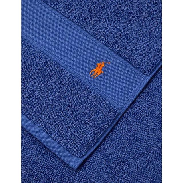 POLO RALPH LAUREN Iris Blue Polo Player-embroidered Cotton Bath Sheet 160cm X 90cm Product Image