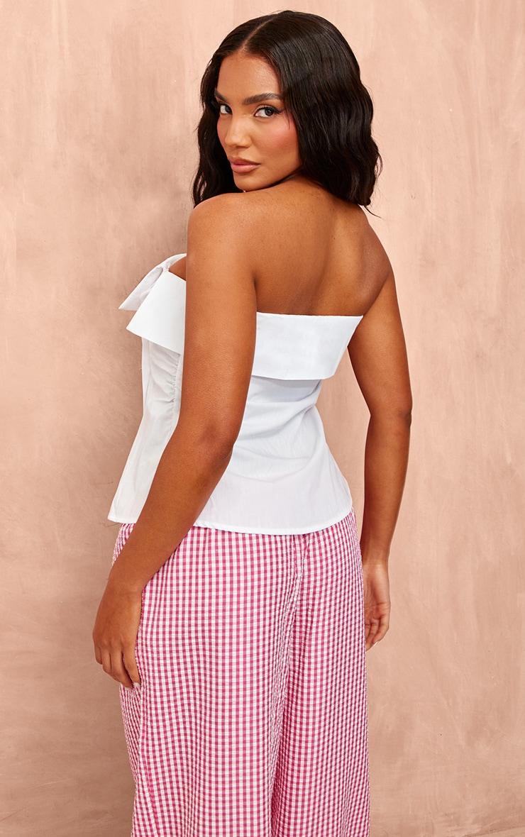 White Off The Shoulder Asymmetric Shirt Product Image