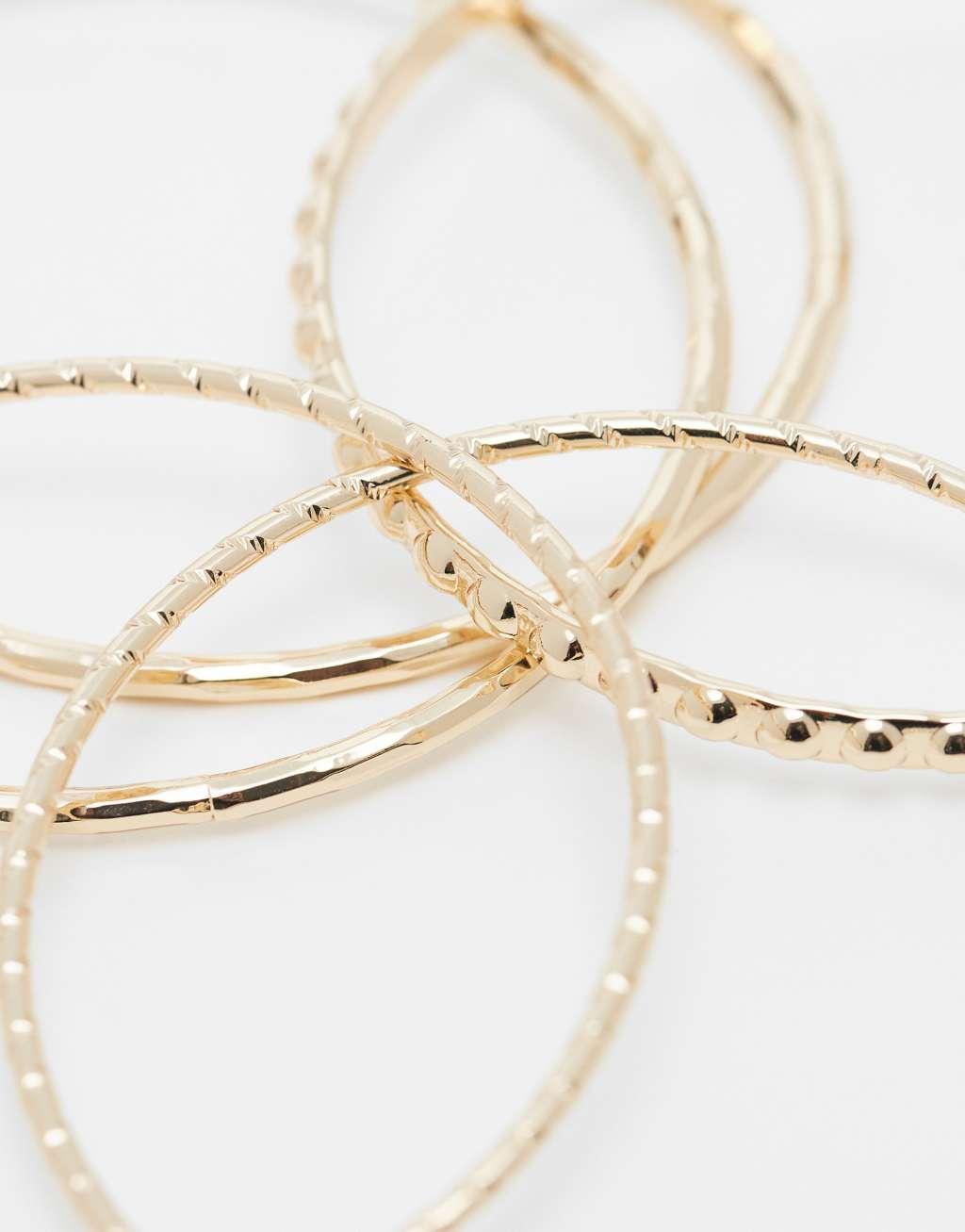 Weekday 5-pack bangle bracelets in gold Product Image