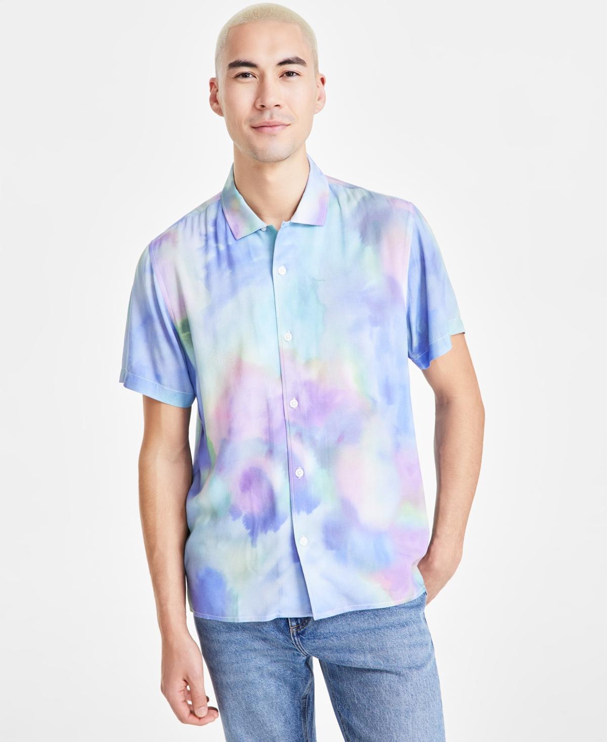 Sun + Stone Mens Bernard Short Sleeve Button-Front Printed Shirt, Created for Macys Product Image