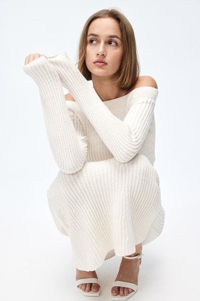 Rib-knit Off-the-shoulder Sweater Product Image