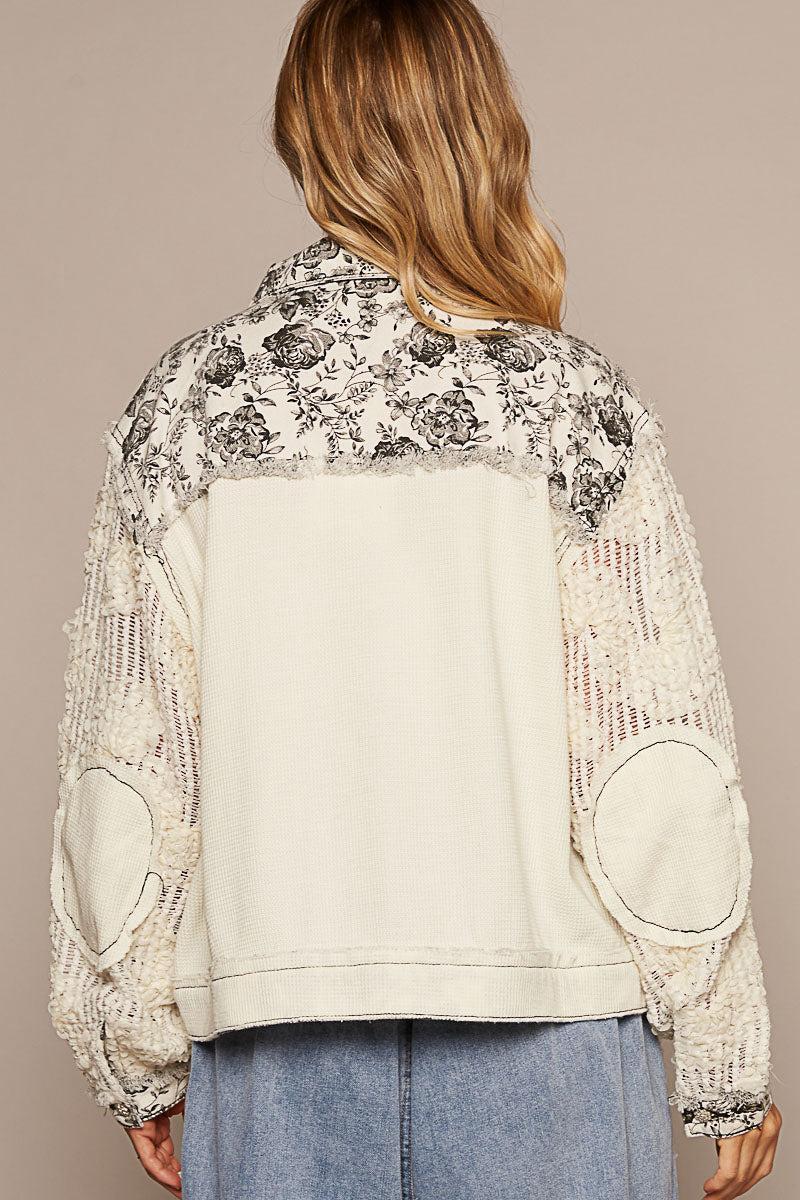 Lace Detailed Oversized Button Down product image