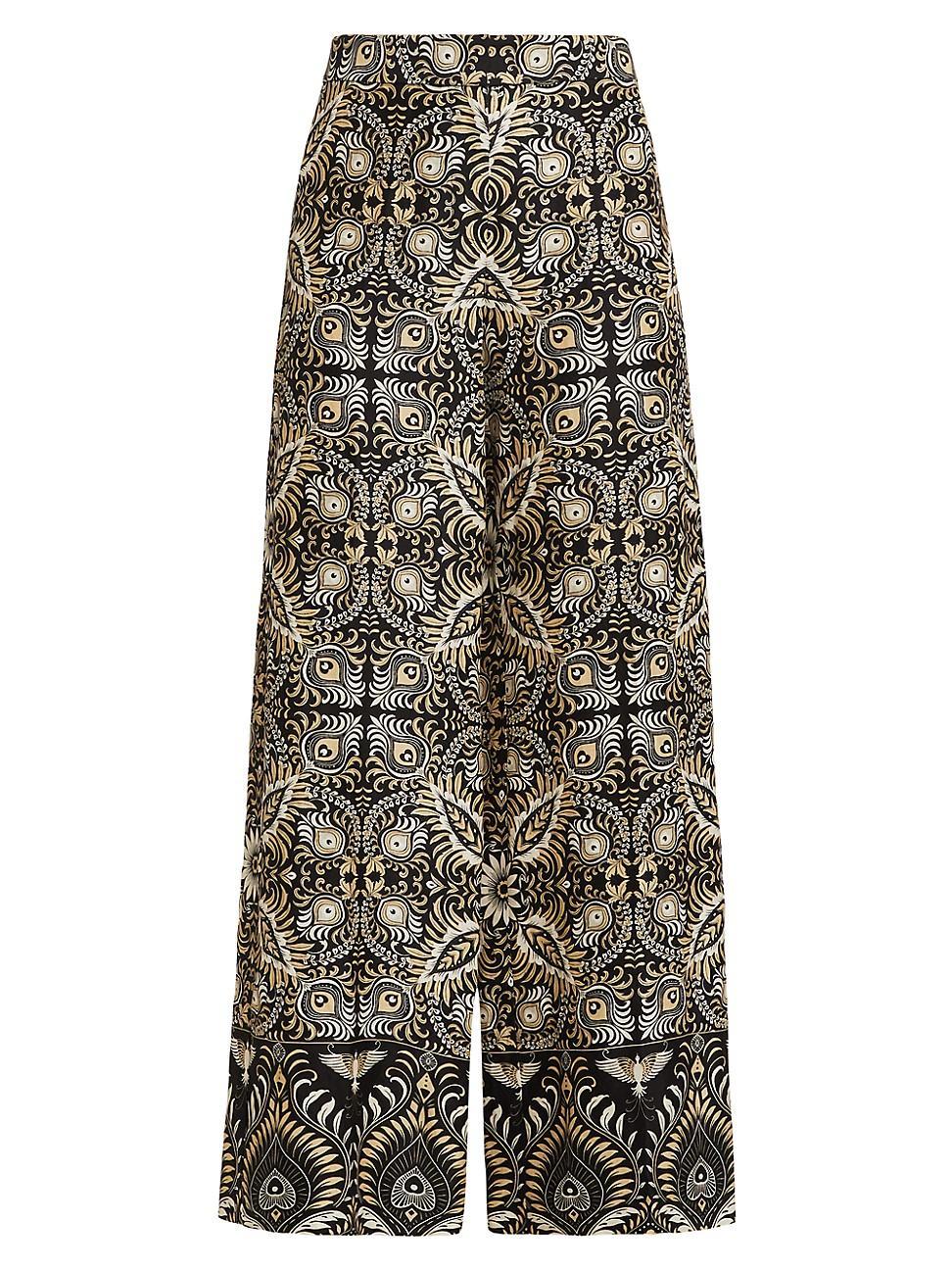 Womens Andres Odyessy Print Linen-Blend Pants Product Image