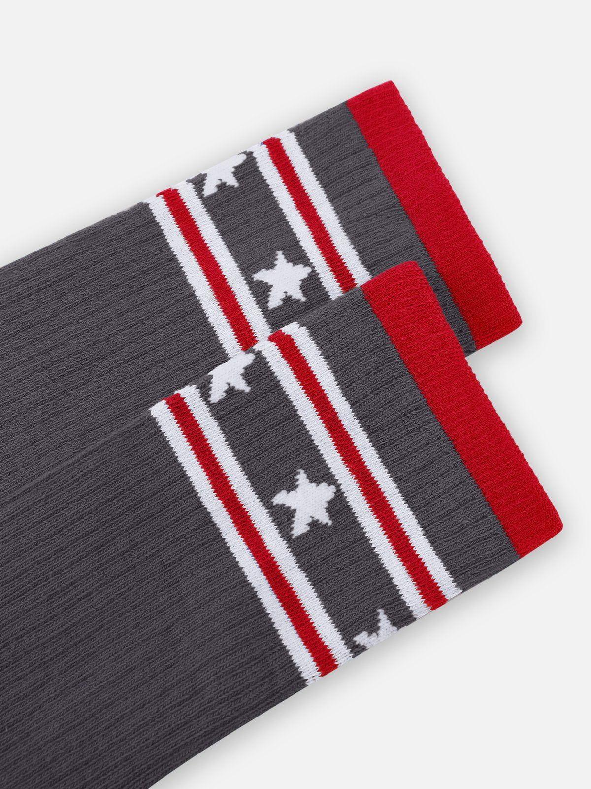 Vintage Stripe Star Graphic Socks Product Image