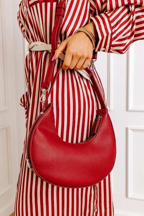 Chic Moment Faux Leather Purse In Red Product Image