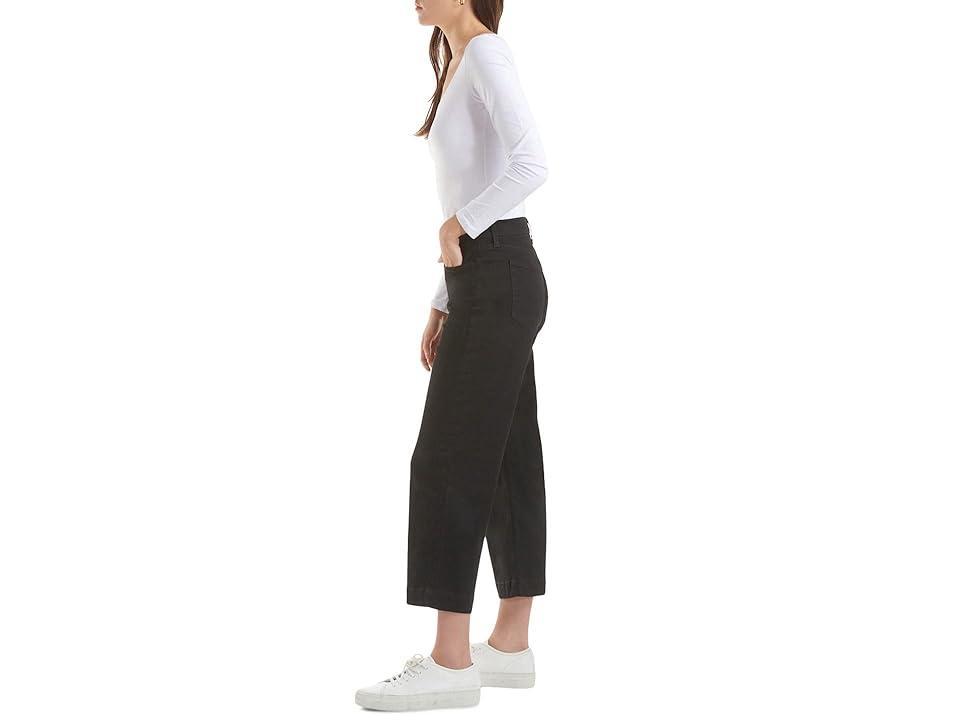 Jen7 Womens High Rise Cropped Wide Leg Jeans - Black Product Image