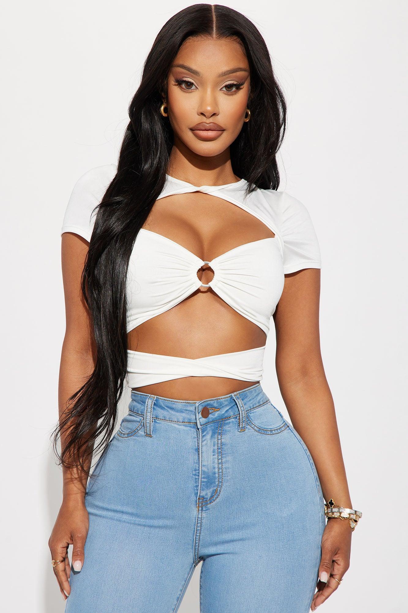 Main Topic Cut Out Top - White product image