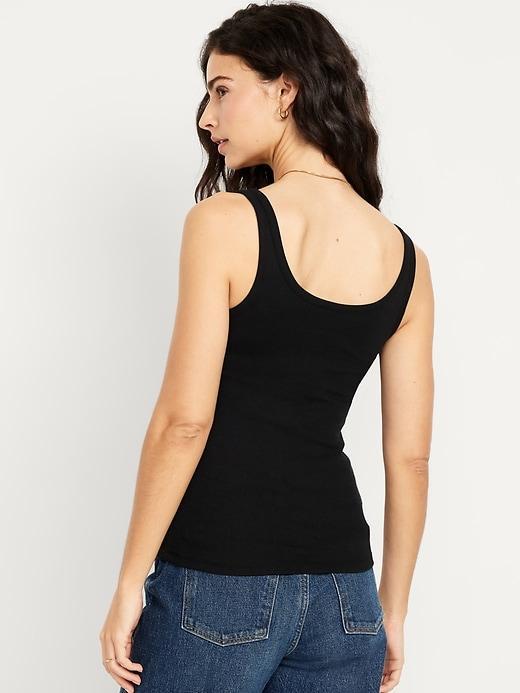 First-Layer Ribbed Scoop-Neck Tank Top Product Image