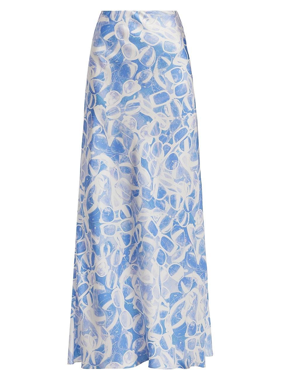 Womens Sunglasses-Print Silk Maxi Skirt Product Image