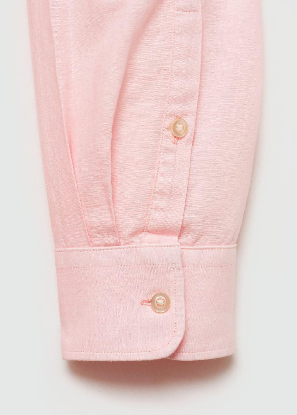 MANGO MAN - Classic-fit linen-blend shirt pinkMen Product Image