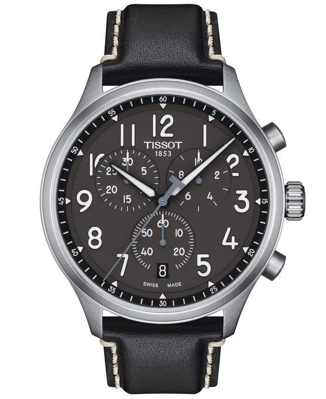 Tissot Mens Chrono XL Quartz Chronograph Black Leather Strap Watch Product Image