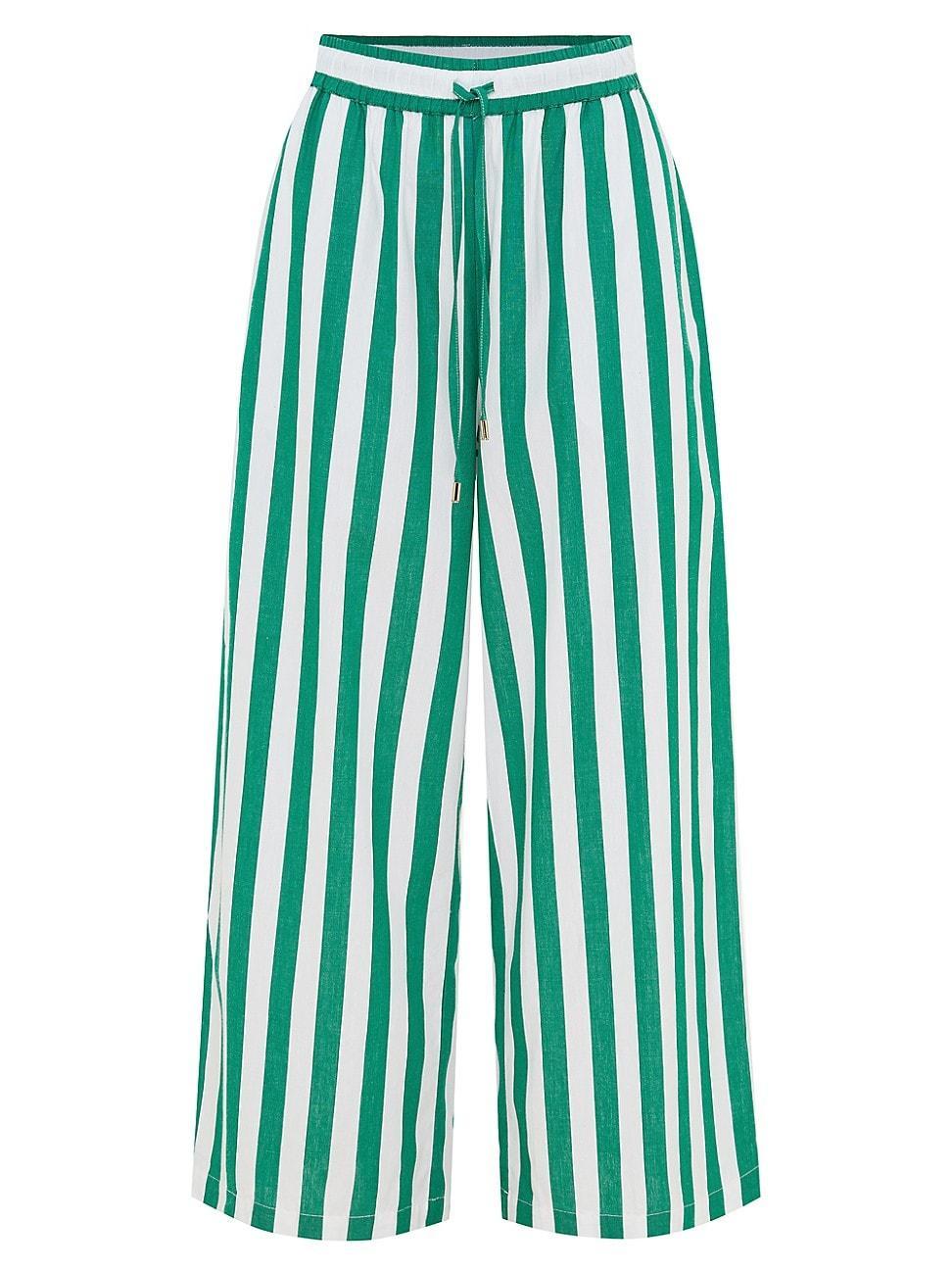 Womens Leti Stripe Cotton Pants Product Image