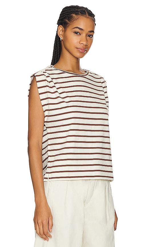 Mica Stripe Muscle Tee Brwstripe In Brown Stripe Product Image