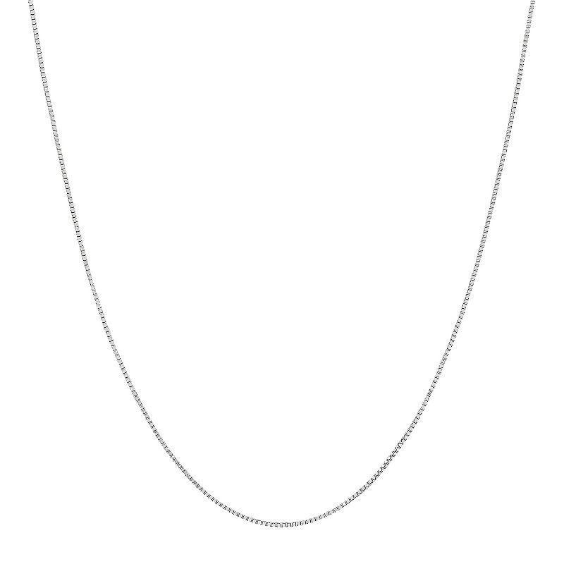 Everlasting Gold 14k White Gold Polish Box Chain Necklace, Womens Product Image