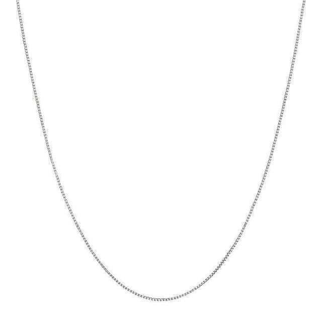 Everlasting Gold 14k White Gold Polish Box Chain Necklace, Womens Product Image