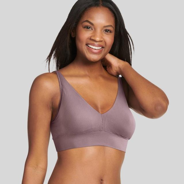 Jockey Generation Womens Recycled Seamfree Ribbed Plunge Bralette - Twilight Sands M Product Image