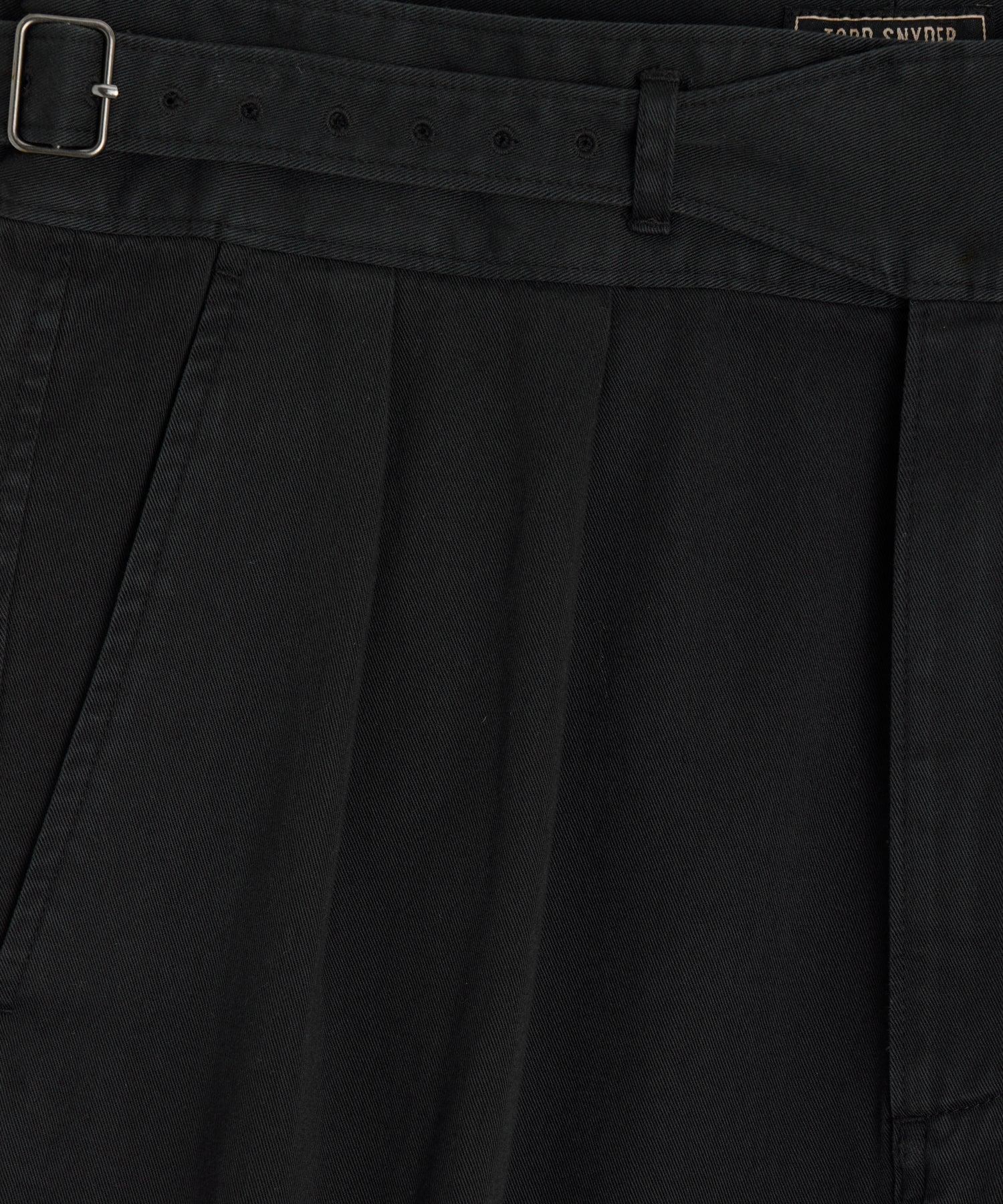 Italian Garment Dyed Cotton Gurkha Trouser in Black Product Image