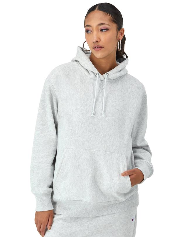 Womens Champion Reverse Weave Stadium Hoodie Silver Grey S Product Image