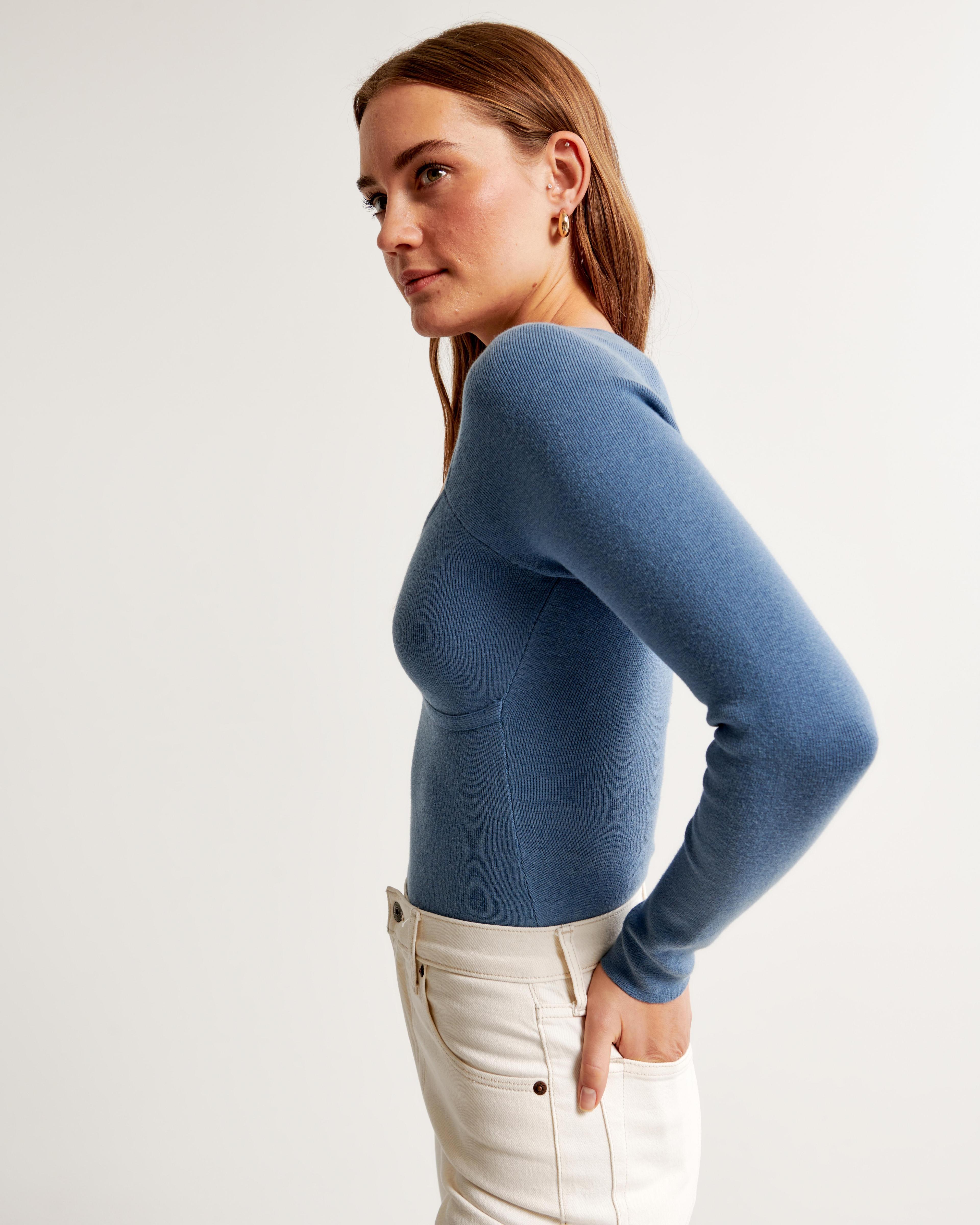 Long-Sleeve Sweetheart Sweater Top Product Image