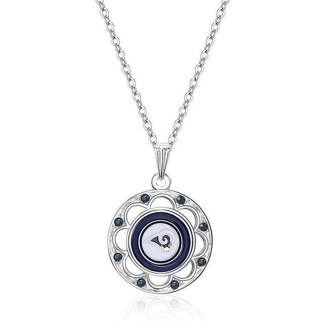 Womens Los Angeles Rams Circle Pendant Necklace, Blue Product Image