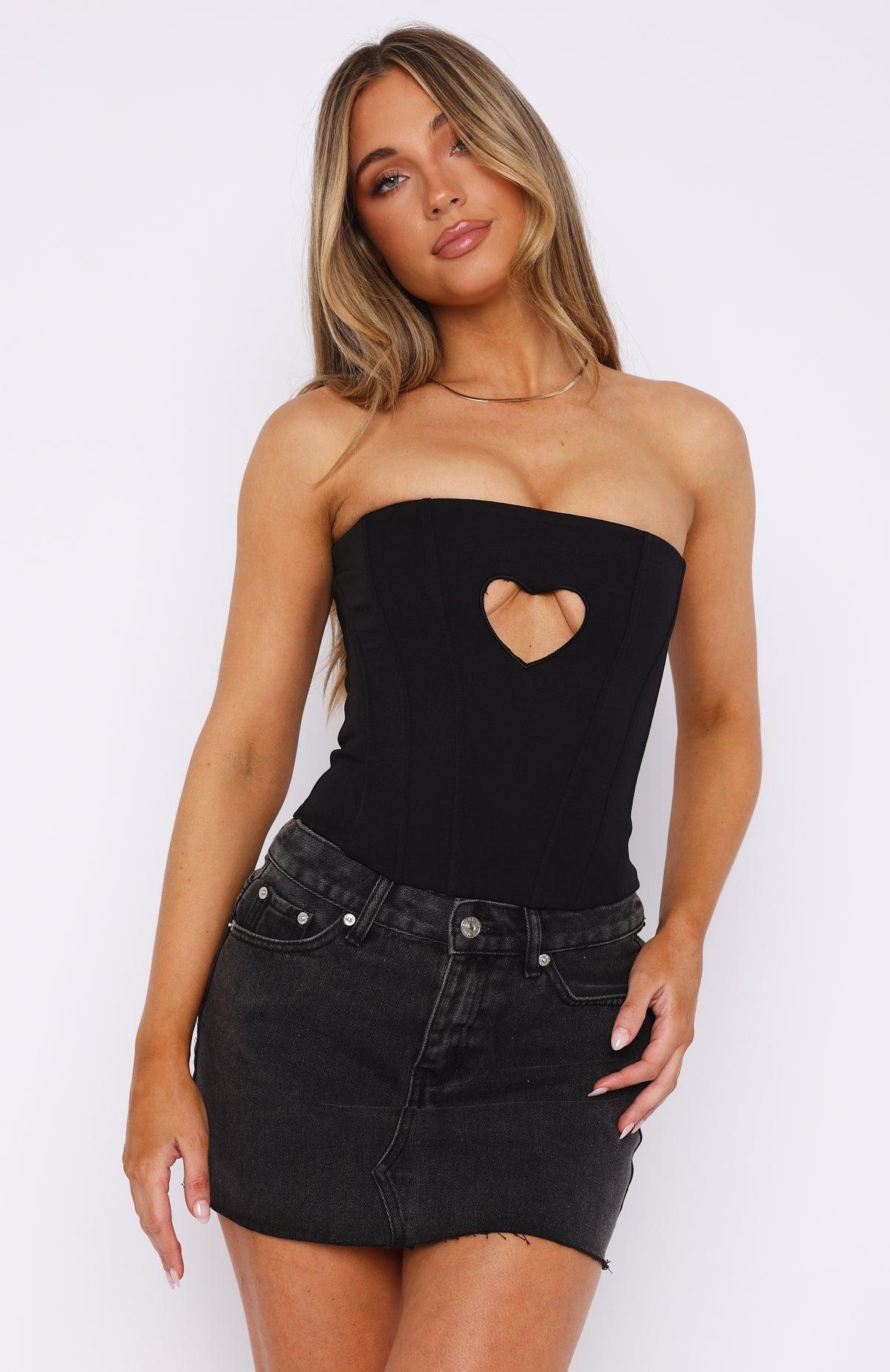 Never Love Again Strapless Bustier Black Product Image