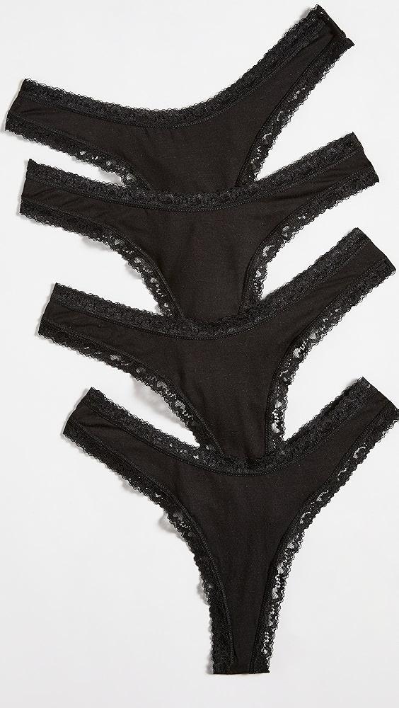 Stripe & Stare Black 4 Pack Thong Box | Shopbop Product Image