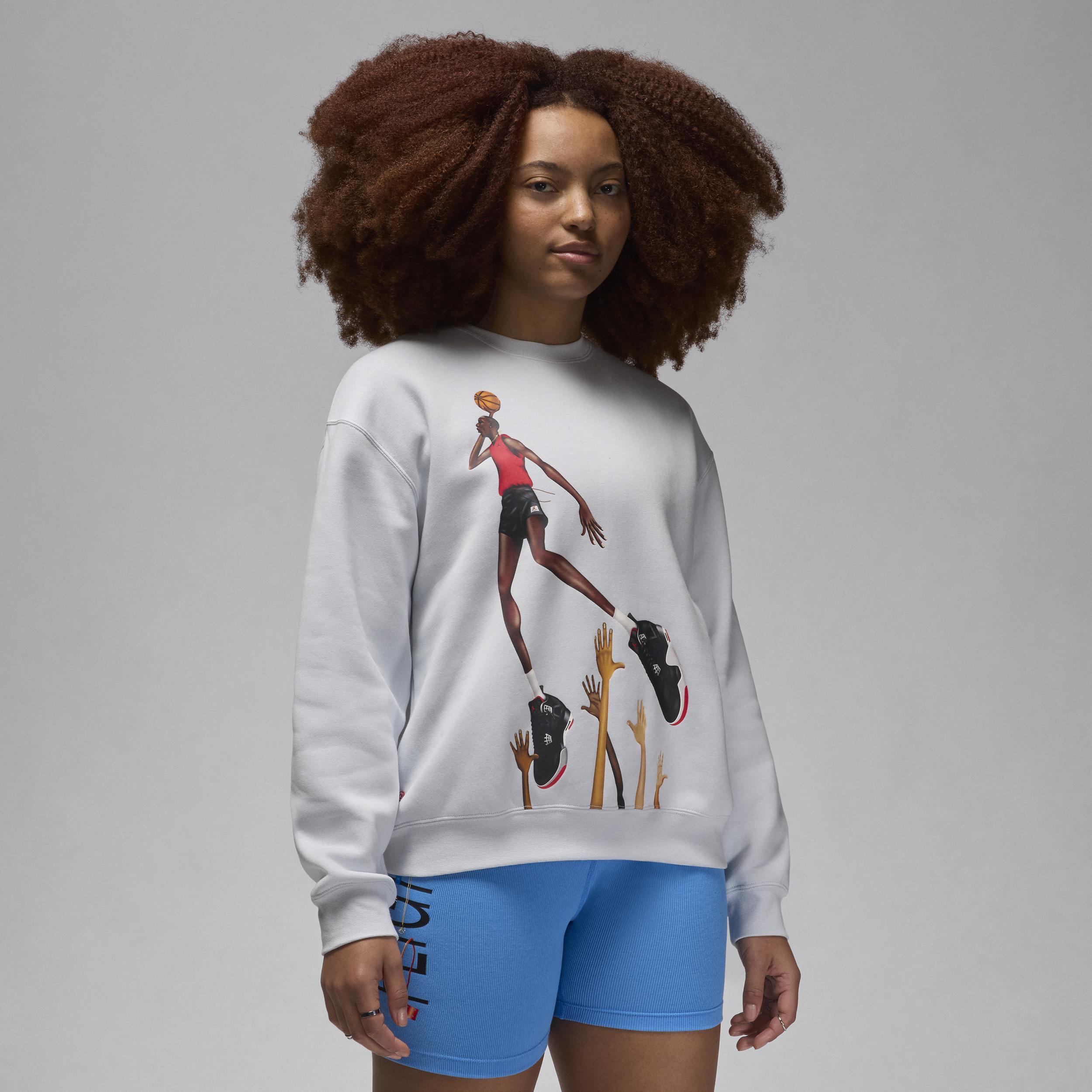 Women's Jordan Artist Series by Darien Birks Fleece Crew-Neck Sweatshirt Product Image