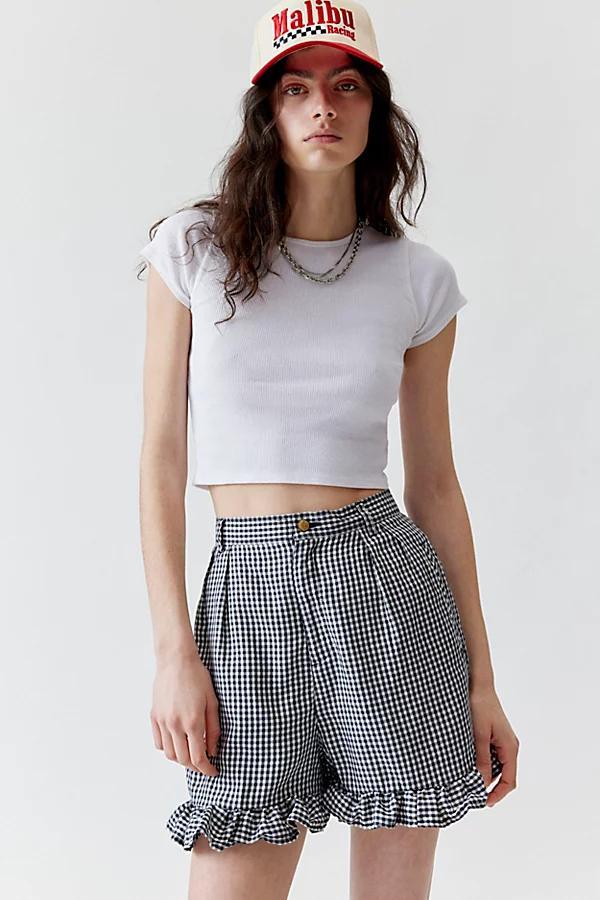 Urban Renewal Remade Checkered Ruffle Short Womens at Urban Outfitters Product Image