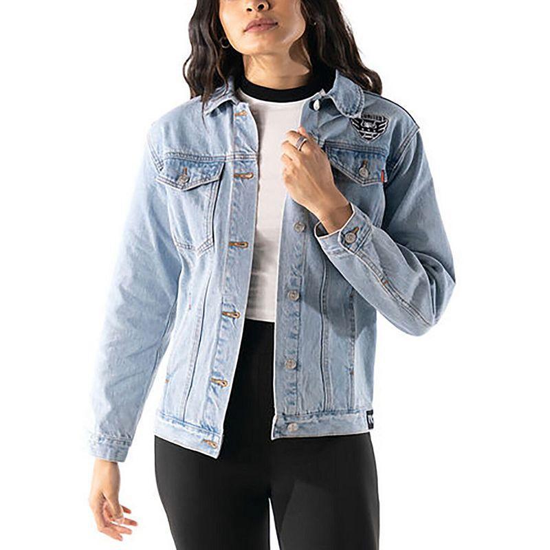 Womens The Wild Collective Blue D.C. United Print Denim Button-Up Jacket Product Image