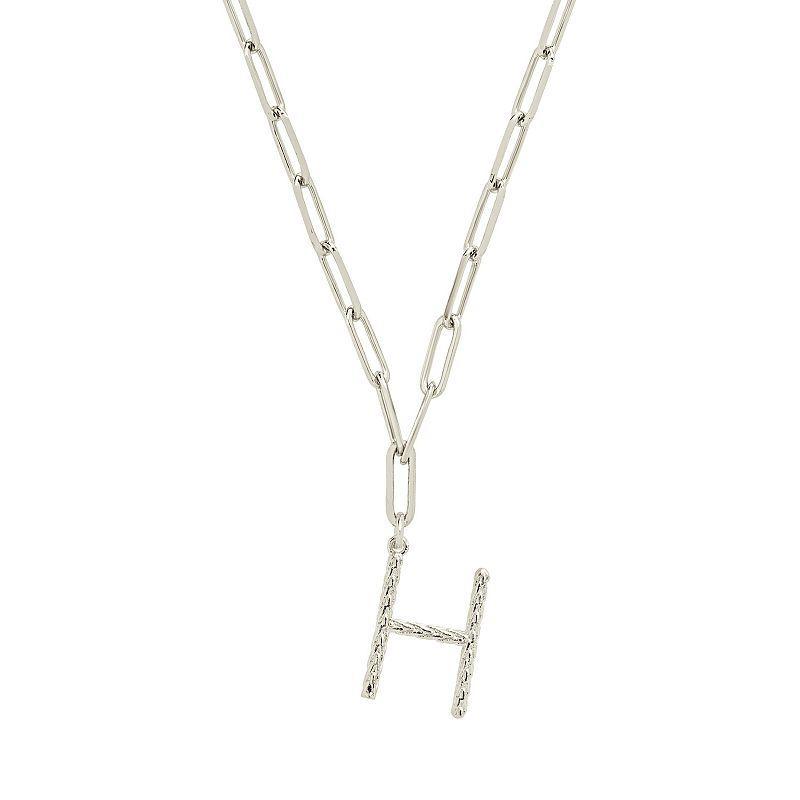 MC Collective Braided Initial Pendant Necklace, Womens Silver Tone G Product Image