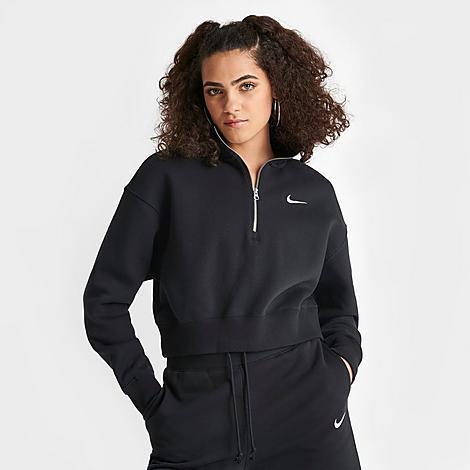 Nike Phoenix Fleece cropped quarter zip sweatshirt Product Image