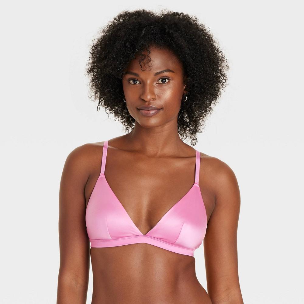 Womens Satin Unlined Triangle Bralette - Auden Dahlia M Product Image