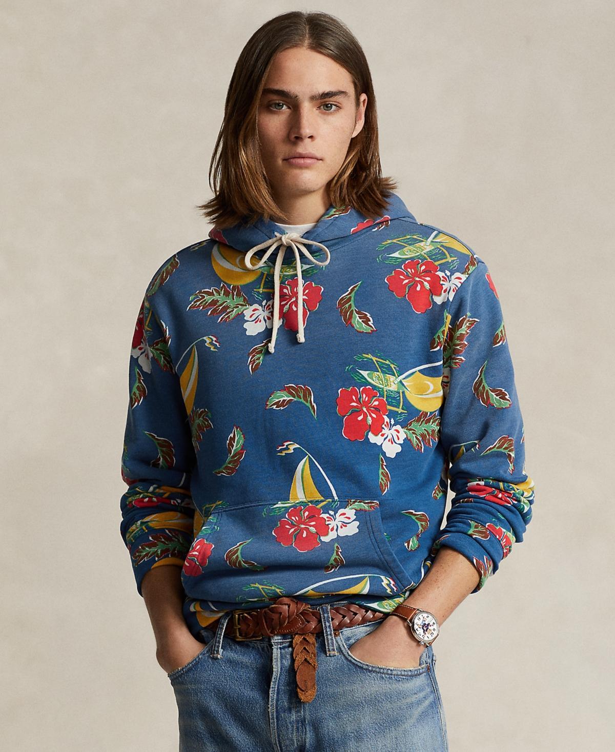 Polo Ralph Lauren Sailboat-Floral Fleece Hoodie (Blu Mult) Men's Sweatshirt Product Image