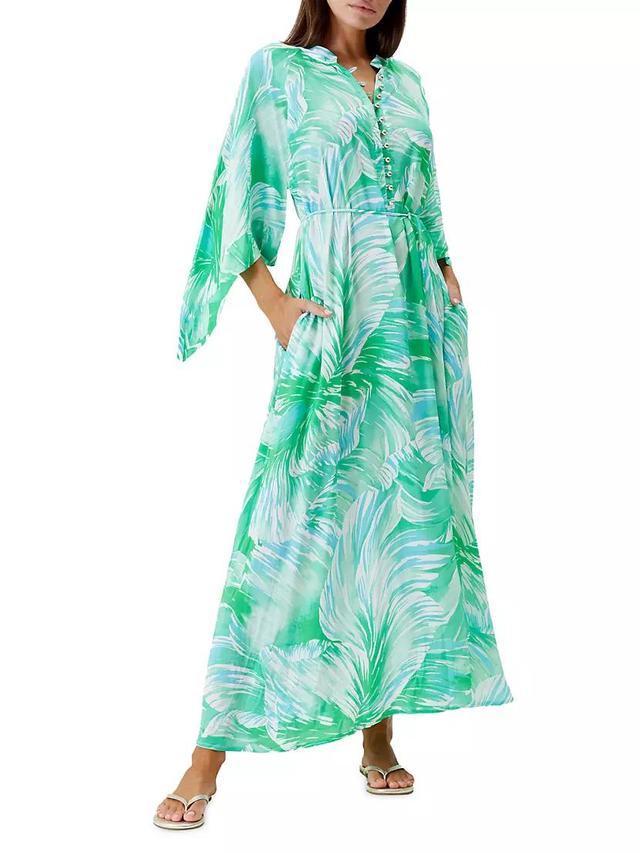 Edith Palm Print Cover-Up Maxi Dress Product Image