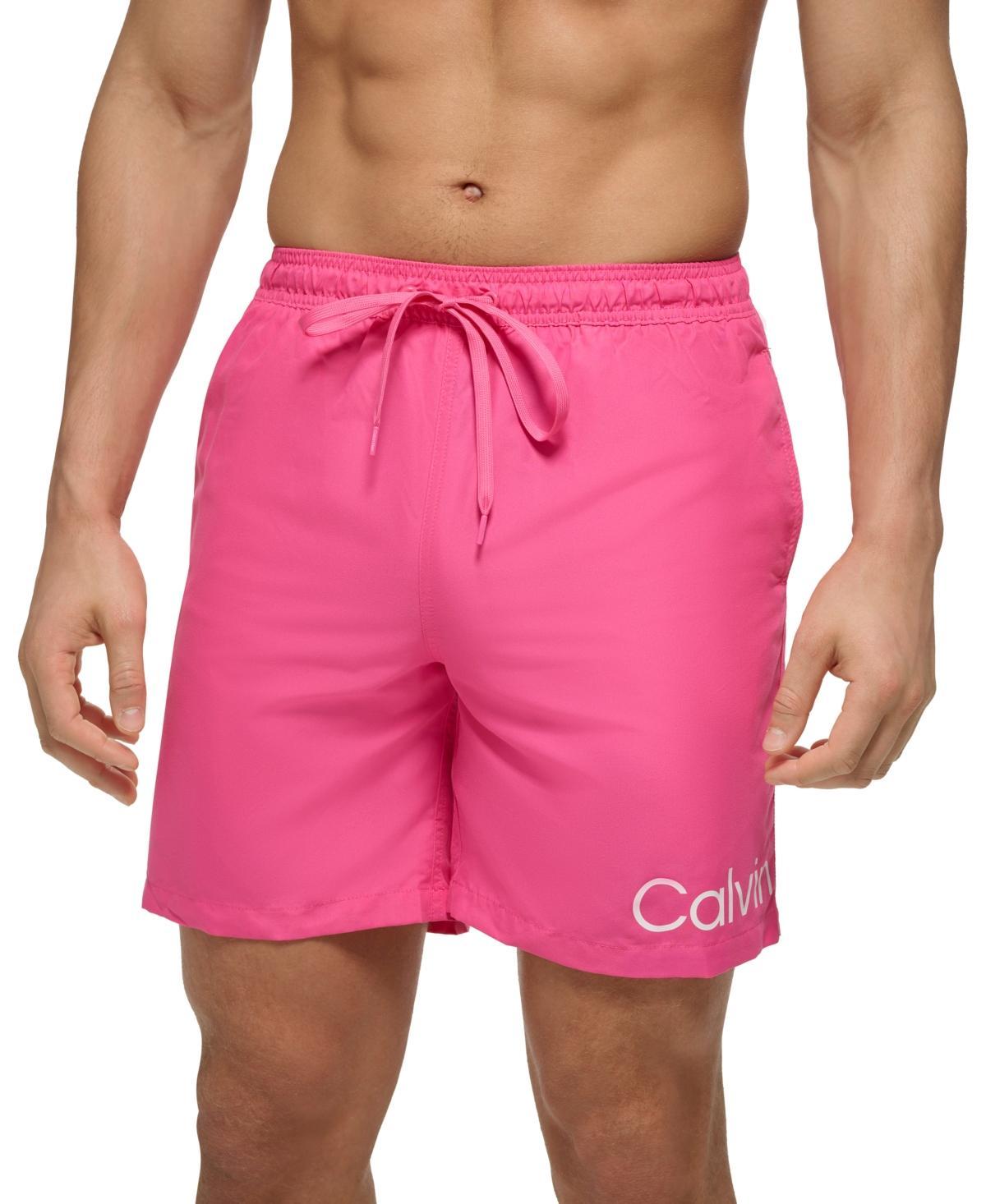 Calvin Klein Mens Logo 7 Volley Swim Trunks, Created for Macys Product Image