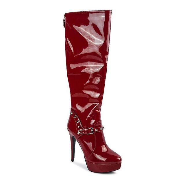 London Rag patent Stiletto Womens Knee-High Boots Product Image