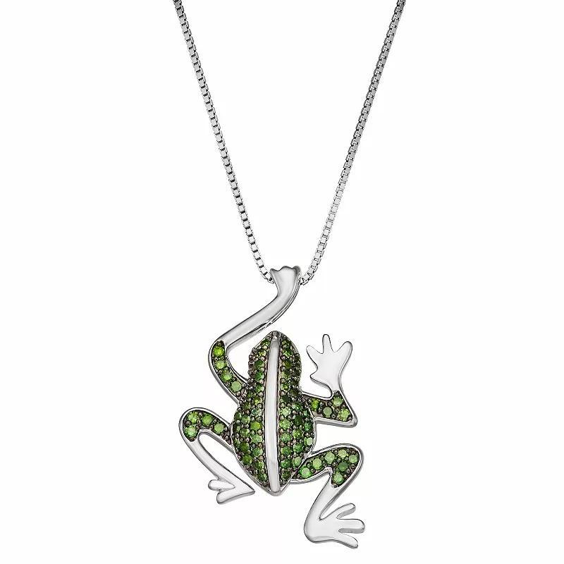 HDI Sterling Silver 1/3 Carat T.W. Diamond Frog Pendant Necklace, Womens Product Image