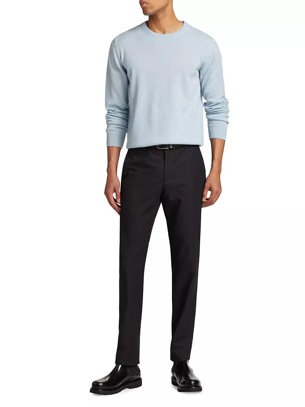 Slim-Fit Pinstriped Trousers Product Image