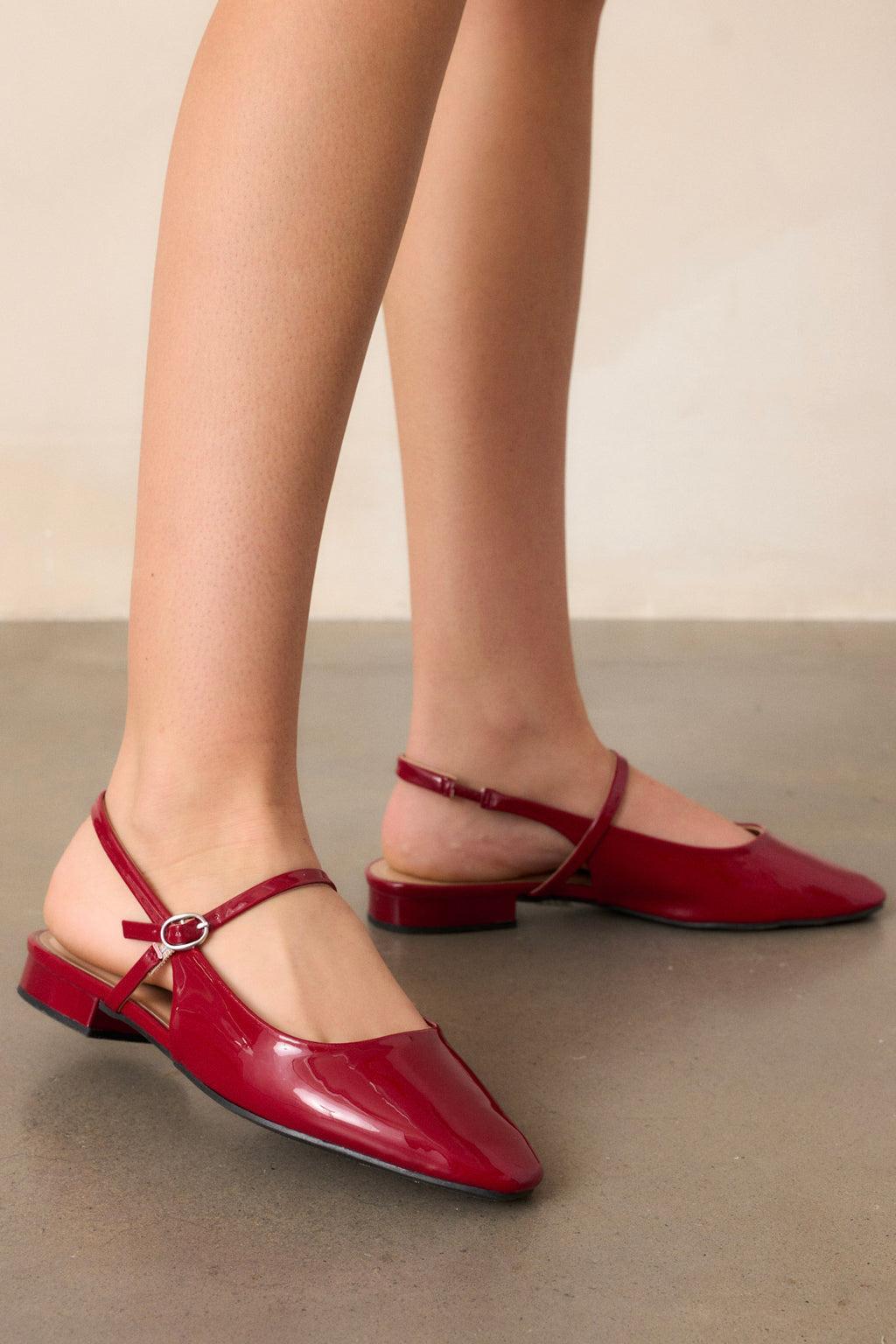 Walk The Talk Burgundy Slingback Mary Jane Flats product image