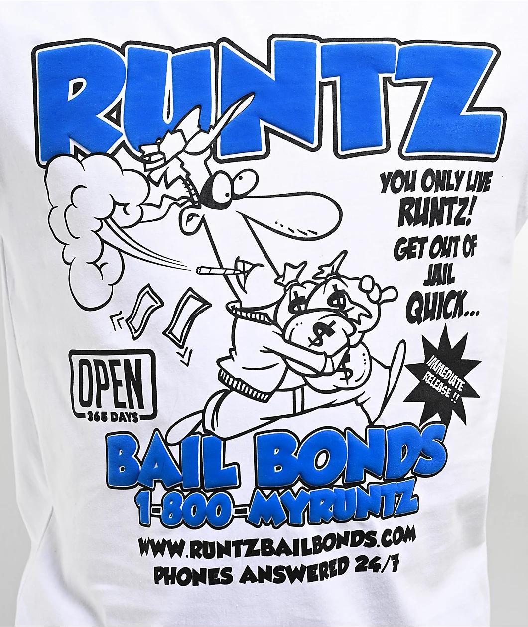 Runtz Bail Bonds White T-Shirt Product Image