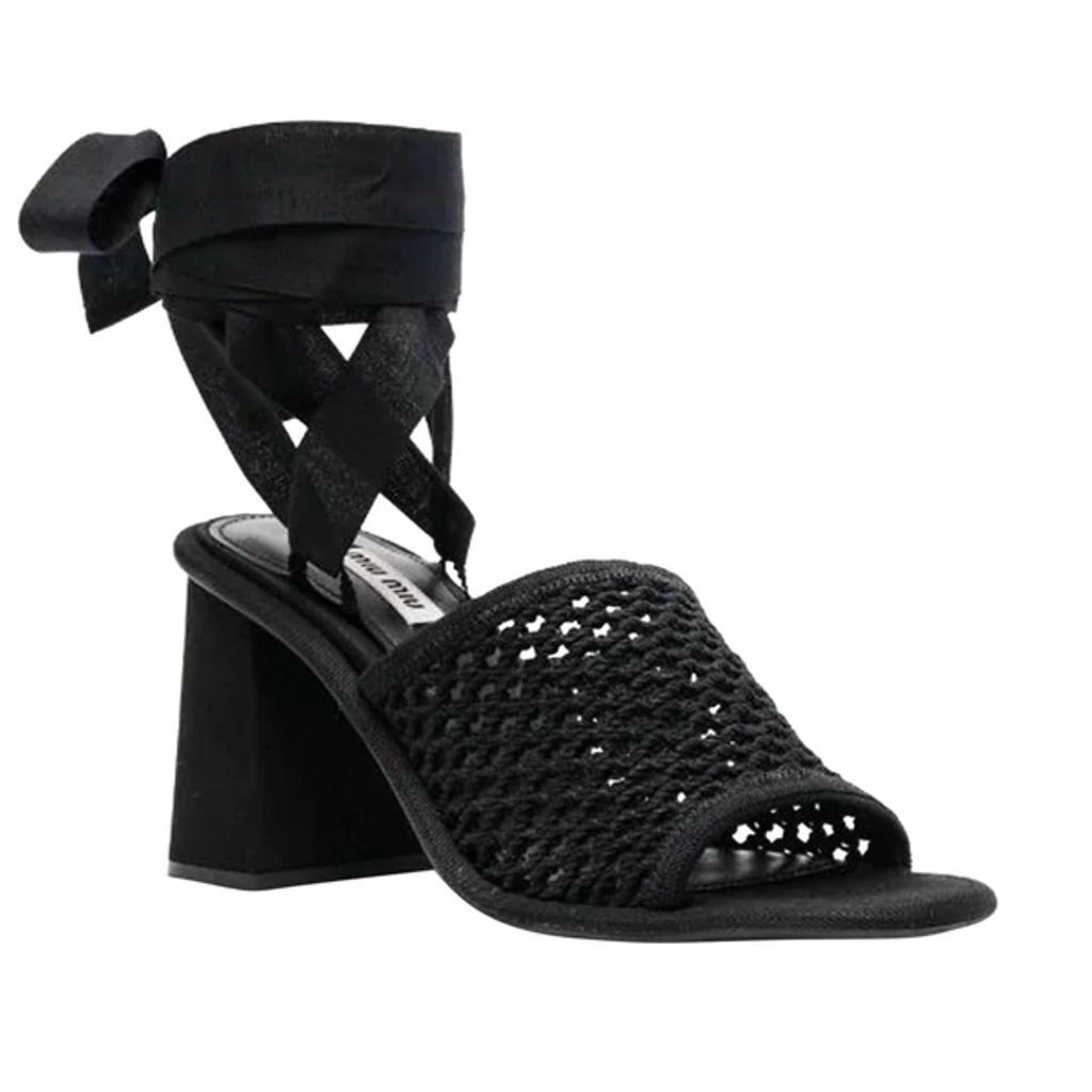 Macrame Sandals In Black Product Image