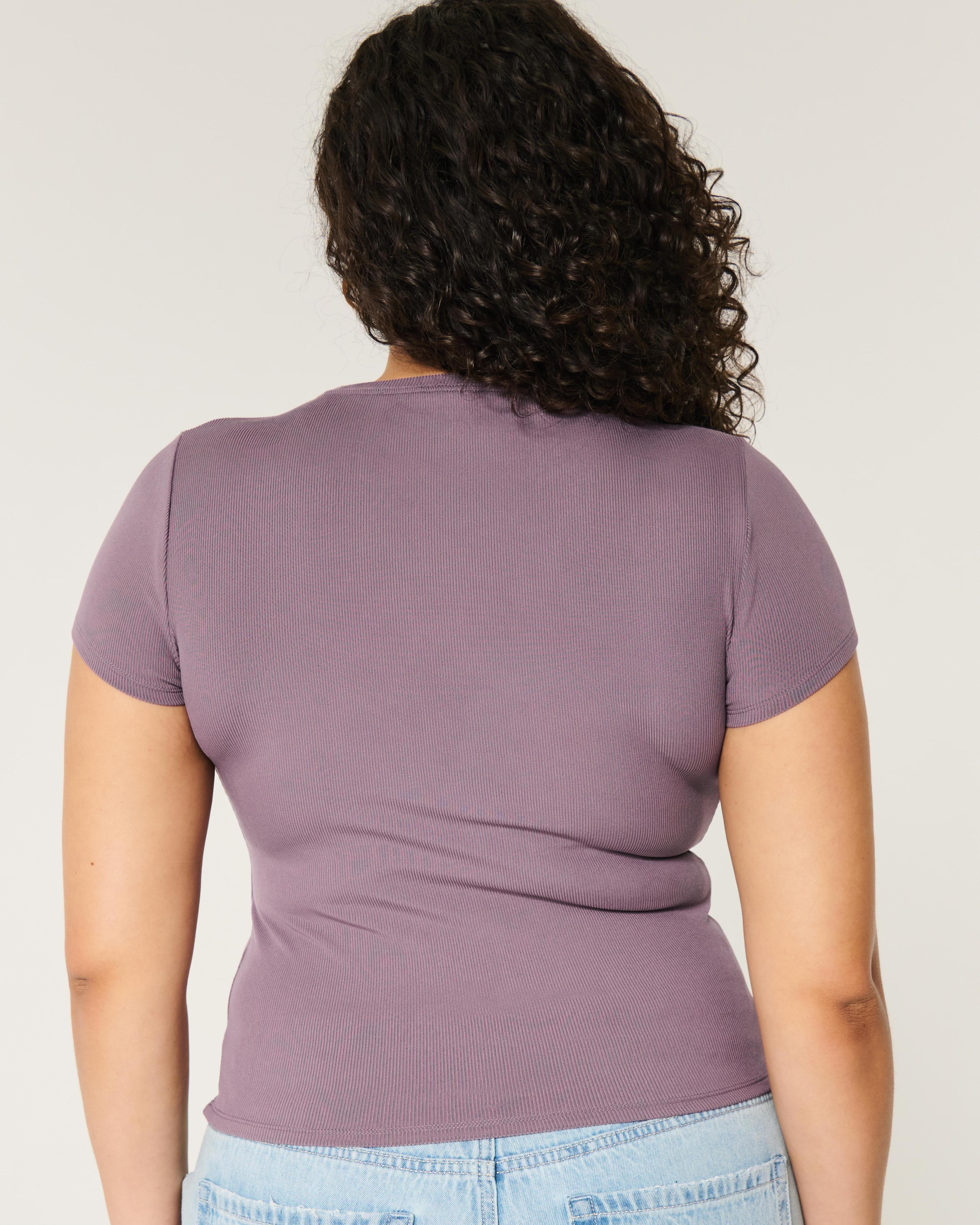 Ribbed Seamless Fabric Crew Top Product Image