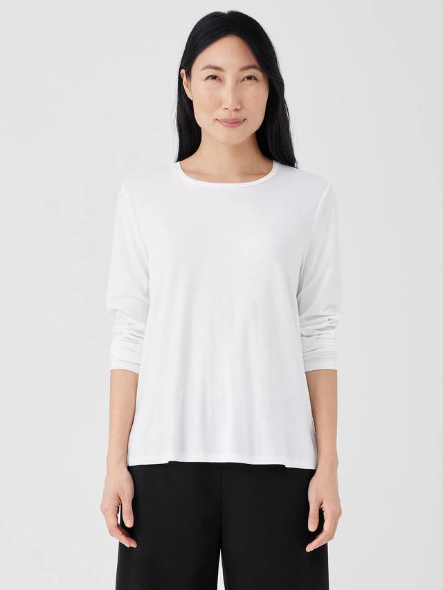 EILEEN FISHER Stretch Jersey Knit Crew Neck Topfemale Product Image