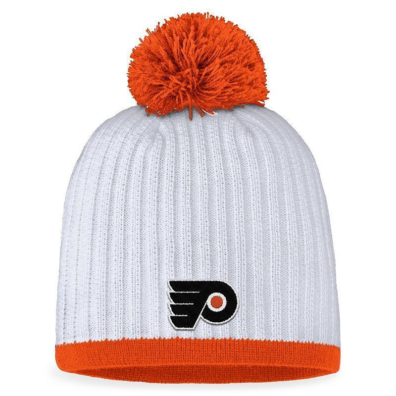 Womens Fanatics Branded White/Black Philadelphia Flyers 2024 NHL Stadium Series Pom Knit Hat Product Image