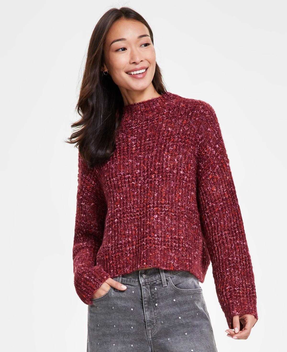 Dkny Jeans Womens Mock Neck Ribbed Knit Sweater product image