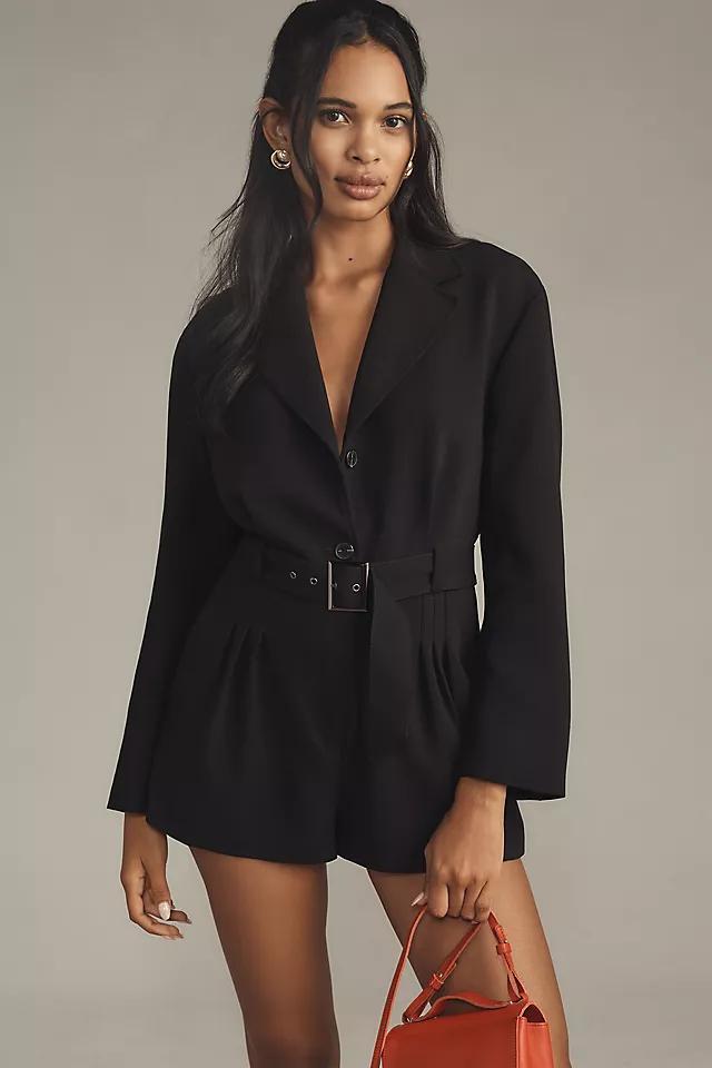 By Anthropologie Belted Blazer Romper Product Image