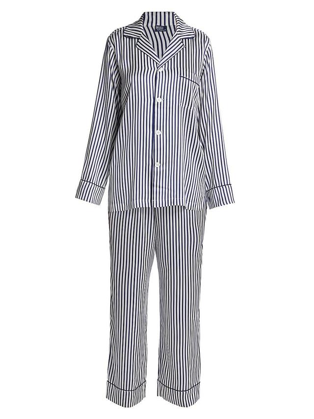 Womens Heritage Laurel Striped Silk Pajama Set Product Image