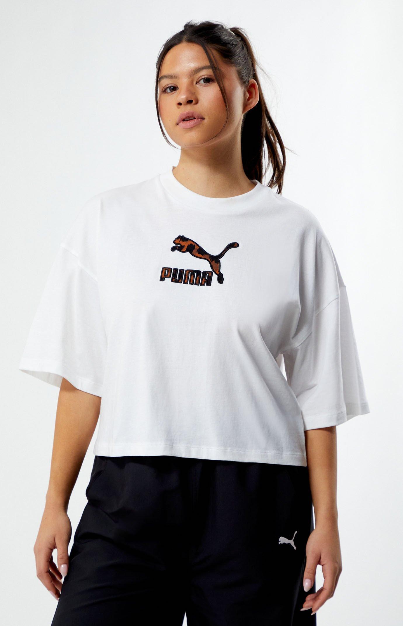 Puma Women's Classics Cat Logo Cropped T-Shirt Product Image