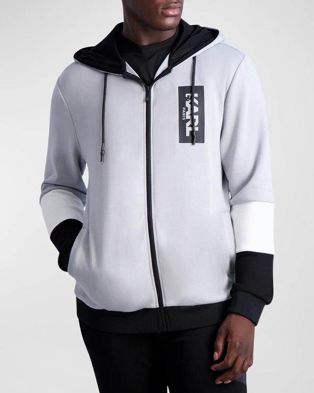 Mens Hooded Colorblock Track Jacket Product Image